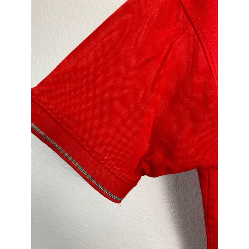 Robert Graham Mens Red Polo Shirt size Large Cotton Floral Embroidered Golf vaca - Picture 10 of 14